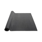 VEVOR Diamond-Plate Rubber Flooring Roll, 3 mm x 4 ft x 8 ft Floor Mat, SBR Rubber Roll, Easy to Clean, for Under Cars, Garage, Industry, Gym, Black