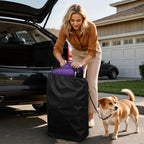 Magshion 3-Wheel Pet Stroller, Foldable Travel Jogger for Small & Medium Dogs & Cats (Up to 33lbs), Lightweight Carrier with Breathable Mesh Cover, Cup Holder & Storage Basket, Purple