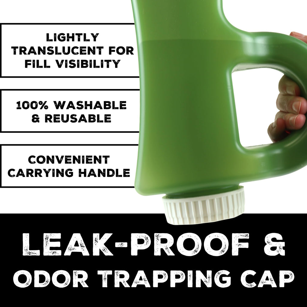 The Original Pee Jug - 2011mL (68oz) Leak & Spill-Proof Portable Urinals for Men - Outdoor Male Urine Bottle for Trucker, Hunting, Travel, Camping, Hospital - Funny Novelty Gag Gift for Him, Green