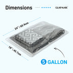 Clearware 50 Large Storage Bags With Zipper Top - 5 Gallon Bags 18" x 24", Extra Plastic for Clothes, Travel, Moving, Reusable freezer bags, BPA-Free, 2-mil Thick