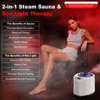 I-THERA-U XL Infrared Sauna Box with True 660 & 850nm Red Light Therapy Lamp, Portable Red Light Sauna for Home, Full Body Steam Tent with 3L 1200w Steamer, 15 Levels Heat, Chair, Remote