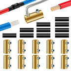 20PCS 6-10AWG 6 8 10 Gauge Wire Connector Nut Kit, 80Amp Screw Quick Wiring Connection Terminal, Splicing Quick Wire Connectors, Circuit Wire Butt Bras Connector with Heat Shrink Tube Wrench