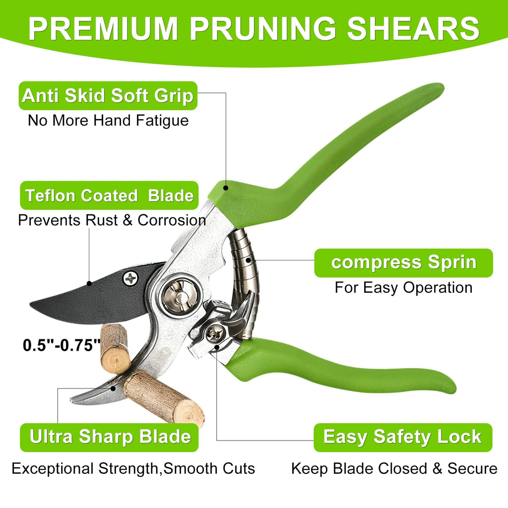 YIAD DRAGON HORSE 2Pcs Garden Shears Set, High Carbon Steel Pruning Loppers
