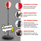 Whoobli Punching Bag for Kids and Toddler Incl Boxing Gloves| 3 4 5 6 7 8+ Years Old Adjustable Kids Boxing Bag with Stand| Sports Toy for Boys| Ideal Christmas Birthday Gift for Children; New 2026