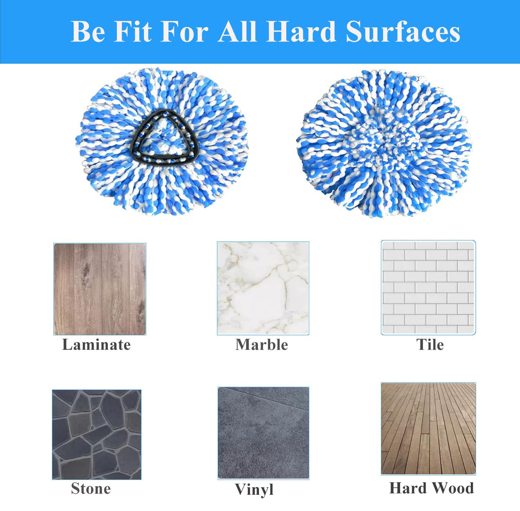 [10 Pack]Mop Heads Replacements, Spin Mop Replacement Head Deep Cleaning Machine Washable and Easy Replace,Spin Mop Refill Replacement Head 100% Microfiber,Mop Head Compatible with RinseClea