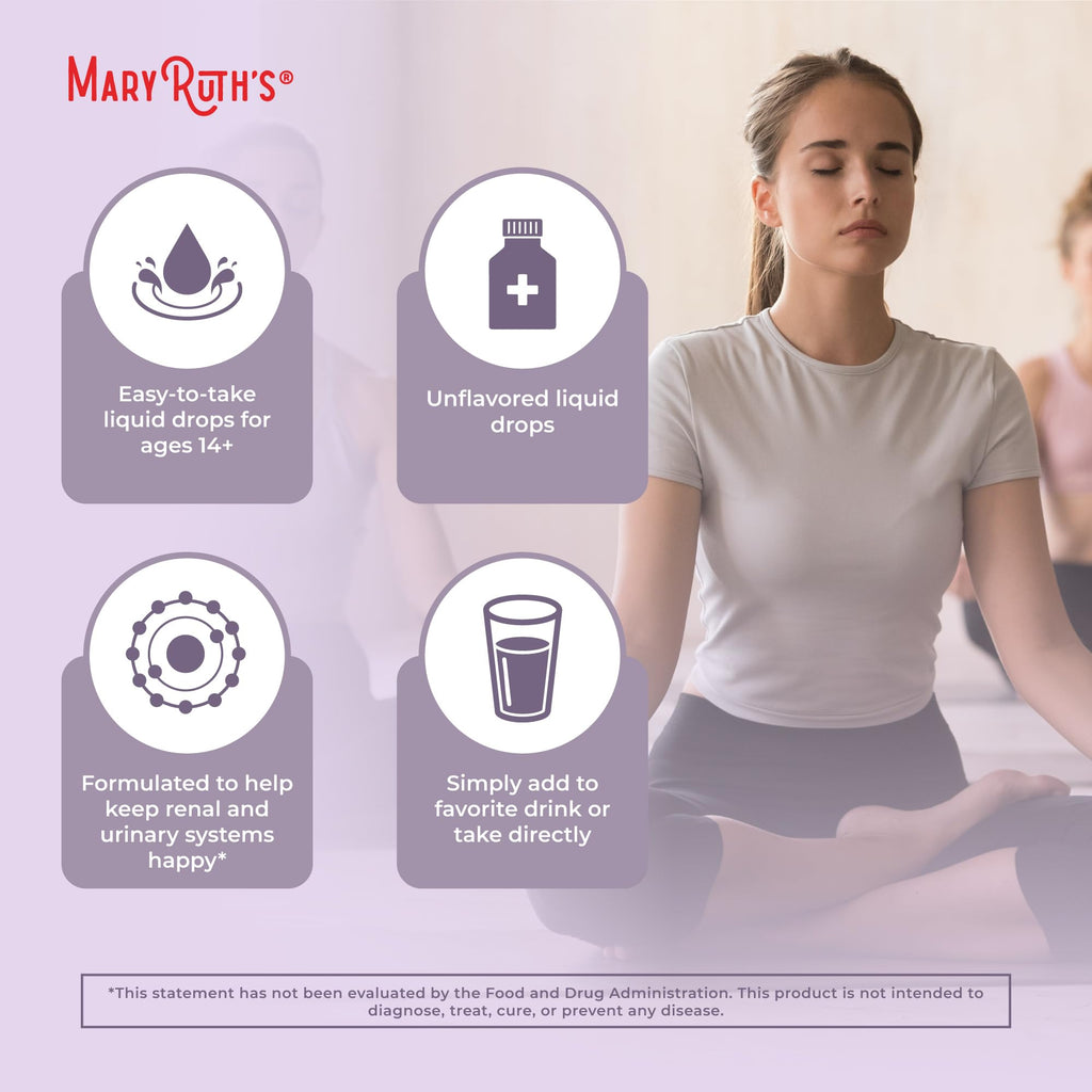 MARYRUTH'S Organics Herbal Supplement Drops | Support Renal & Urinary Systems | Juniper Berry | Cleavers | Dandelion | Hawthorn | Horsetail & Chanca Piedra | Vegan | Non-GMO | 1 Fl Oz
