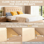 Queen Bed Wedge Pillow for Headboard Gap, Ergonomic Waves Bed Mattress Gap Filler(0-7") with High-Density Foam, Non-slip Bottom, Bed Gap Filler with Large Pockets & Washable Cover, Grey(60"x10"x6")