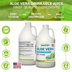 Land Art - Pure Aloe Vera Juice Unflavored – Cold-Processed - 99.7% Organic Aloe Vera Inner Fillet from Fresh Texas Leaves – Digestive Health, Detox and Natural Wellness – 64 fl oz
