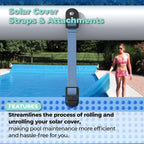 ANTOBLE Tube and Solar Cover Fastening Kit, Extended Pool Solar Cover Straps Clips Reel Attachment Kit Compatible with Feherguard Inground and Aboveground Pool Roller