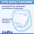 LivDry Incontinence Booster Pads, Use with Adult Diapers for Women and Men, Extra Comfort Softness, Disposable Pad (160 Count, Regular Length)