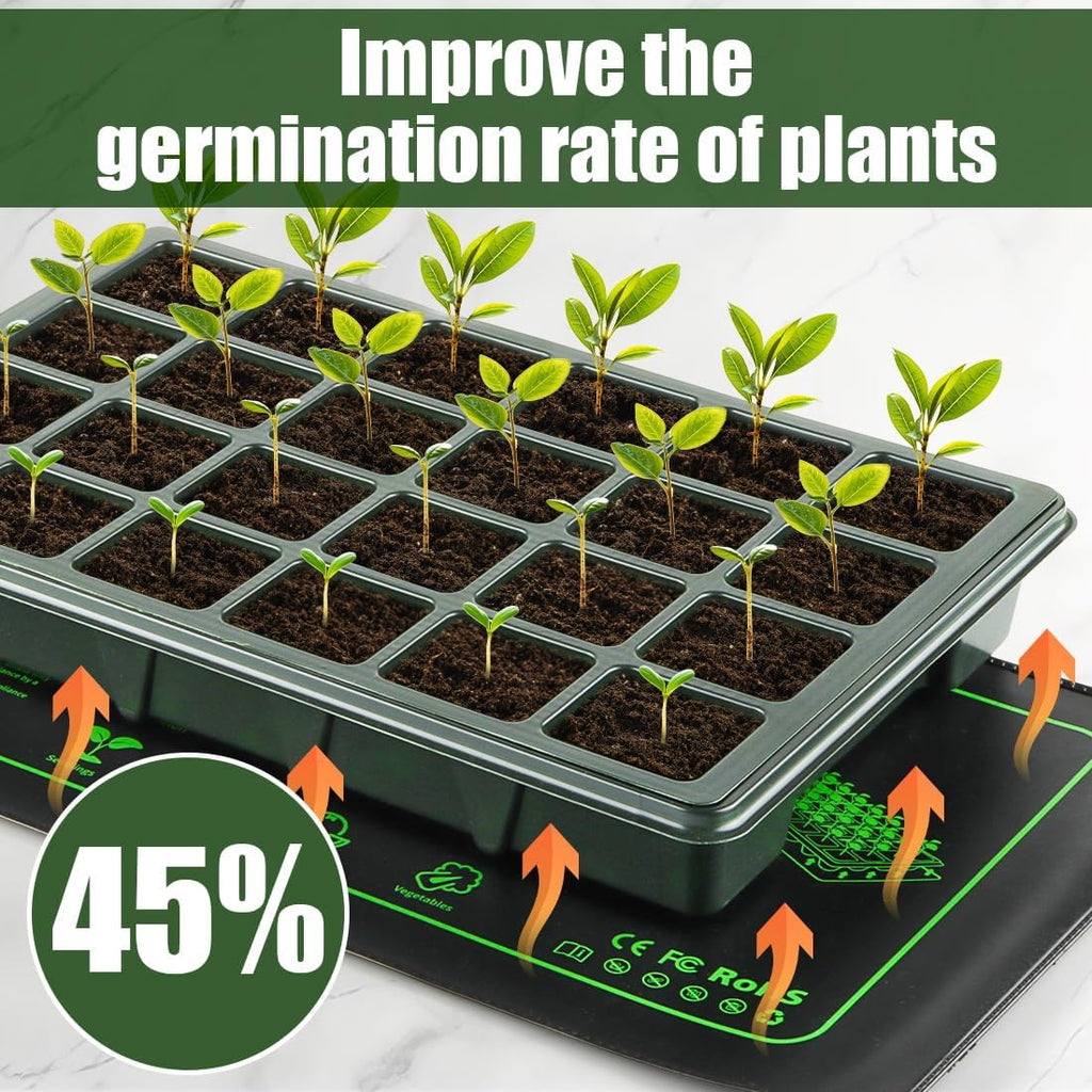 2 Pack Seedling Heat Mat for Seed Starting Plants Germination, 10"x20.5"