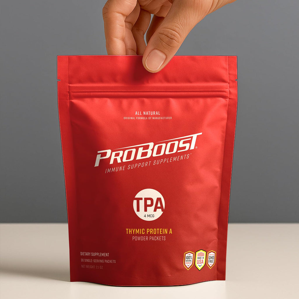 ProBoost Thymic Protein A Powder Packets (4 McG TPA) – Immune System Support Supplement - All Natural, Non-GMO Formula - 30 Packets