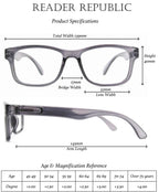 Reader Republic 4 Pack of Blue Light Reading Glasses - Scratch Resistant Readers for Men, Women (Timeless Classics, 2.50)