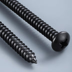 BNUOK #8 x 3/4 Inch Pan Head Wood Screws, Phillips Drive, Black Oxide Stainless Steel 304 (18-8), Self Tapping for Wood, Sheet Metal Screws, 100 Pack