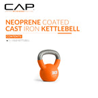 CAP Barbell 10 LB Neoprene Coated Cast Iron Kettlebell - Orange