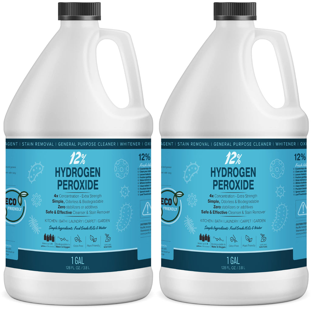 MAXTITE 12% Hydrogen Peroxide Solution - (Just Food-Grade H2O2 & Water!) - Ecofriendly Natural Cleaning Solution for Kitchen, Bath, Laundry, and More - HDPE Bottle with Child-Safe Cap USA Made