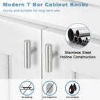 Estmoon 30 Pack Cabinet Knobs Brushed Nickel Cabinet Handles, Stainless Steel Single Hole Kitchen Cabinet Knobs Silver Cabinet Pulls for Kitchen Cabinets and Dressers,2 Inch Overall Length Drawer Knob