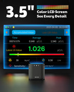 AEGTEST HOUND-3786 Radon Detector for Home, 10-Min Update, 3.5" Large Display, Long-Term Radon Monitoring with Data Charts, PDF Export, Audible & Visual Alarm, pCi/L & Bq/m³ -Black