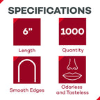 Dealmed Senior 6" Tongue Depressors - Sterile Wood, 100 Ct (10 Pack)