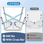 FSA/HSA Eligible Shower Chair for Inside Shower with Reinforced Crossing Bar, Heavy Duty Shower Seat 500lbs with Padded Arms and Back, Height Adjustable Shower Chair for Elderly and Disabled
