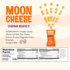 Moon Cheese Cheddar Believe It, 1 Ounce, 12-Pack, Crunchy, Protein-Rich Cheese Snack, Keto Friendly, 100% Real Cheese