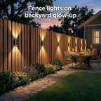 Ellasay Solar Fence Lights Outdoor: 6-Pack Solar Powered Wall Lights Up and Down Waterproof IP65-3 Color Brighter LED Focus Lens SolarLights Dusk to Dawn 12h for Patio/Backyard/Porch/Railing