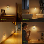 AUVON Plug in Night Light with Motion Sensor and Dusk to Dawn Sensor, Mini Warm White LED Nightlight with 1-50 lm Adjustable Brightness for Bathroom, Hallway, Stairs, Bedroom, Kitchen (4 Pack)