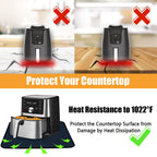 Amerbro Heat Resistant Mats for Countertop - Fireproof 16x20in Heat Resistant Mats for Air Fryer - Kitchen Countertop Protector for Air Fryer, Coffee Maker, Stand Mixer, Toaster, Oven - Blue - 2PCS