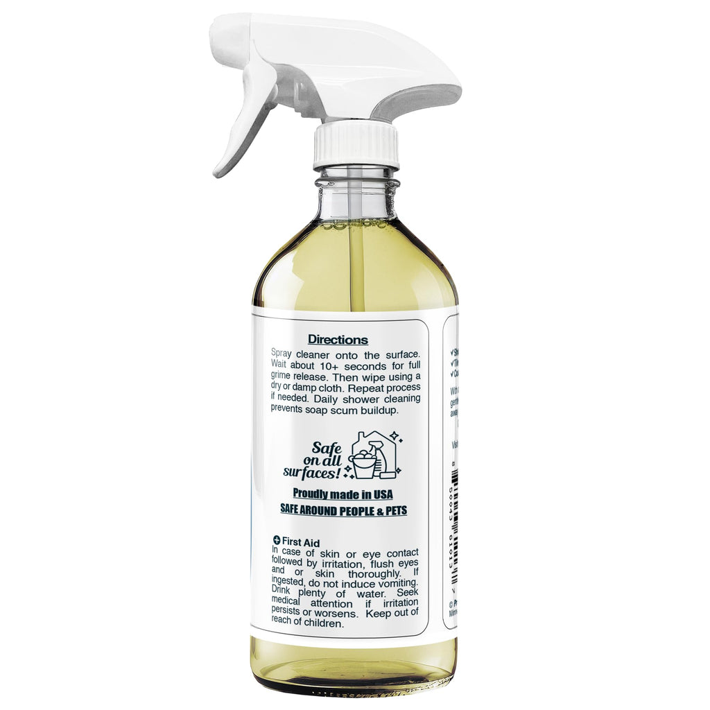 PROSOL WORKS Bathroom Cleaner 16 oz - Daily Cleaning Spray for Shower Curtain, Sink, Shower, Tile, Bathtub, & Toilet Bowl Cleaners Revealing Natural Shine & Refreshing Scent- Safe on All Surface