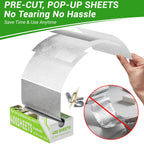 Aluminum Foil Sheets, 400 Count Tin foil,12" x 10.5" Pre-Cut Pop-Up Dispenser for Food Wrap, Hot Dog or Sandwich Wrap,Food Storage, Baking, Catering, Restaurant,Kitchen Use (Silver, 12 Inch)