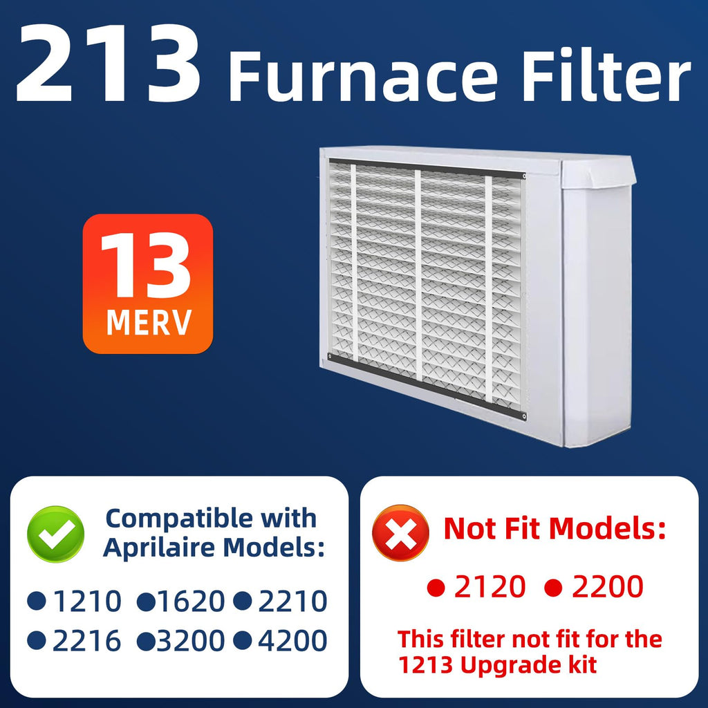 213 Replacement Air Filter, MERV 13,Actual Size: 20.47"x25.6"x3.94", Nominal Size: 20''x25''x4'', HVAC Furnace Filter, Compatible with AprilAire Models 1210, 1620, 2210, 2216, 3210, 4200, 1 Pack