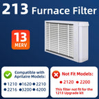 213 Replacement Air Filter, MERV 13,Actual Size: 20.47"x25.6"x3.94", Nominal Size: 20''x25''x4'', HVAC Furnace Filter, Compatible with AprilAire Models 1210, 1620, 2210, 2216, 3210, 4200, 1 Pack
