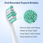 MRYUESG Replacement Heads Compatible with Philips Sonicare 10 Pack, 5 White + 5 Black, MRYUESG Electric Tooth-Brush Head for Phillips