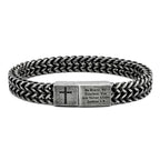 Mens Cross Bracelet Stainless Steel, Bible Verse Religious Christian Gift