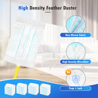 50 Count 180° Multi-Surface Feather Duster Refills Compatible with Swiffer® Handle, Heavy Duty Duster Replacement with 1 Handle