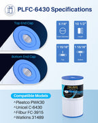 POOLPURE C-6430 Spa Filter Replaces Watkins 31489, Pleatco PWK30, Filbur FC-3915, P/N0969601, 71825, 73178, 73250, 30 sq. ft. Hot Spring Spa Filter 4 PACK
