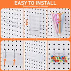 INCLY 30PCS Peg Board Organizer Accessories Kit, Pegboard Hooks Assortment with Bins, Cups, Wire Baskets and Paper Towel Holder for 1/8“ and 1/4” Pegboard Garage Workbench Craft Room Organizing Tools