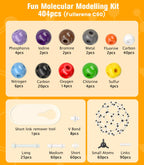 Organic Chemistry Model Kit-404 PCS,Portable Molecular Model Kit for Chemistry Classes,Atomic Element Model Set for Organic＆Inorganic Learning,Supply to Students ＆ Teachers