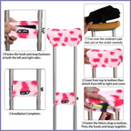 SPRING SEAON Plush Padded Crutches Covers underarm Crutch Pads Non Slip Padding Cushion Crutch Accessories(pink heart)