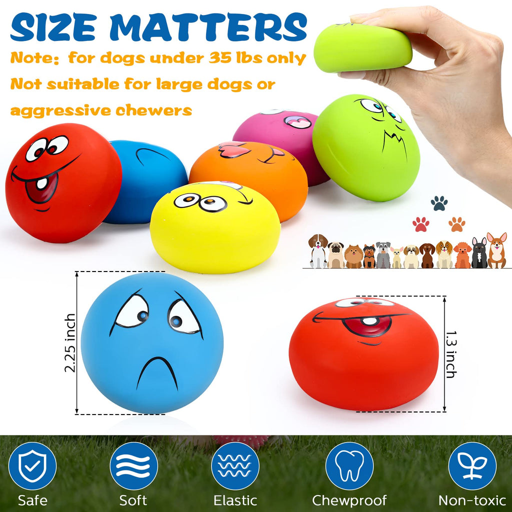 Hungdao 12 Pcs Squeaky Dog Toys, Small Dog Ball Bulk, Rubber Latex, Lively