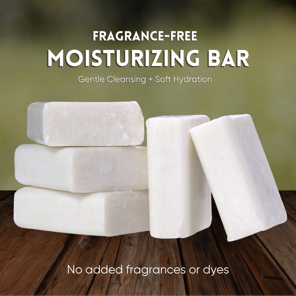 Amish Farms Pure Moisturizing Fragrance Free Bars with Coconut Oil & Shea Butter for Sensitive Skin - Made in USA | Women & Mens Face - Body Bar for Shower | NatureClean | 5oz Ea (5 Bars)