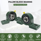 2 Pack UCP204-12 Pillow Block Mounted Ball Bearing - 3/4" Bore - Solid Cast Iron Base - Self Aligning
