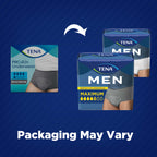 Tena Protective Adult Incontinence Underwear for Men, Maximum, XXLarge, Gray, Disposable, 56 Count (Waist Size 55in-66in)