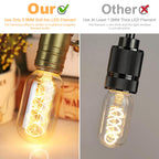 Owilukie E26 LED Bulb 6W Equivalent 60 watt, Vintage Edison Bulbs, Warm White 2700K Amber E26 Edison Bulb dimmable,Tubular T14 T45 LED Light Bulb, AC120V,500lm,CR90+,Glass,Pack of 4
