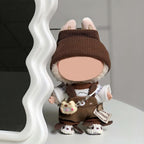 6 Set 17cm Doll Clothes, Clothes for Dolls Outfit, Accessories for 17cm Dolls Clothes T-Shirt + Overalls + Hat + Small Camera + Glasses + Shoes, No Doll Included