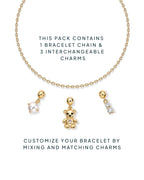 PAVOI Pearl Chain Bracelet Set, 14K Gold Plated, Yellow Gold, Pearl
