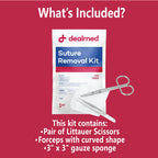 Dealmed Sterile Suture Removal Kit - Scissors, Forceps, Gauze, 10 Pack