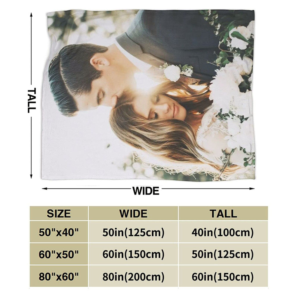 QETXVI Custom Blanket with Photos, USA Made 40"x 50"