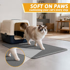 Pieviev Litter Box Mat, Double-Layer Urineproof Design, 30" x 24" Gray