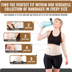 Premium Elastic Bandage Wrap (2” Wide, 6 Pack) - Nexskin Latex Free Athletic/Medical Compression Bandages Hook & Loop Fasteners at Both Ends - Lifetime Washable & Reusable Bandages